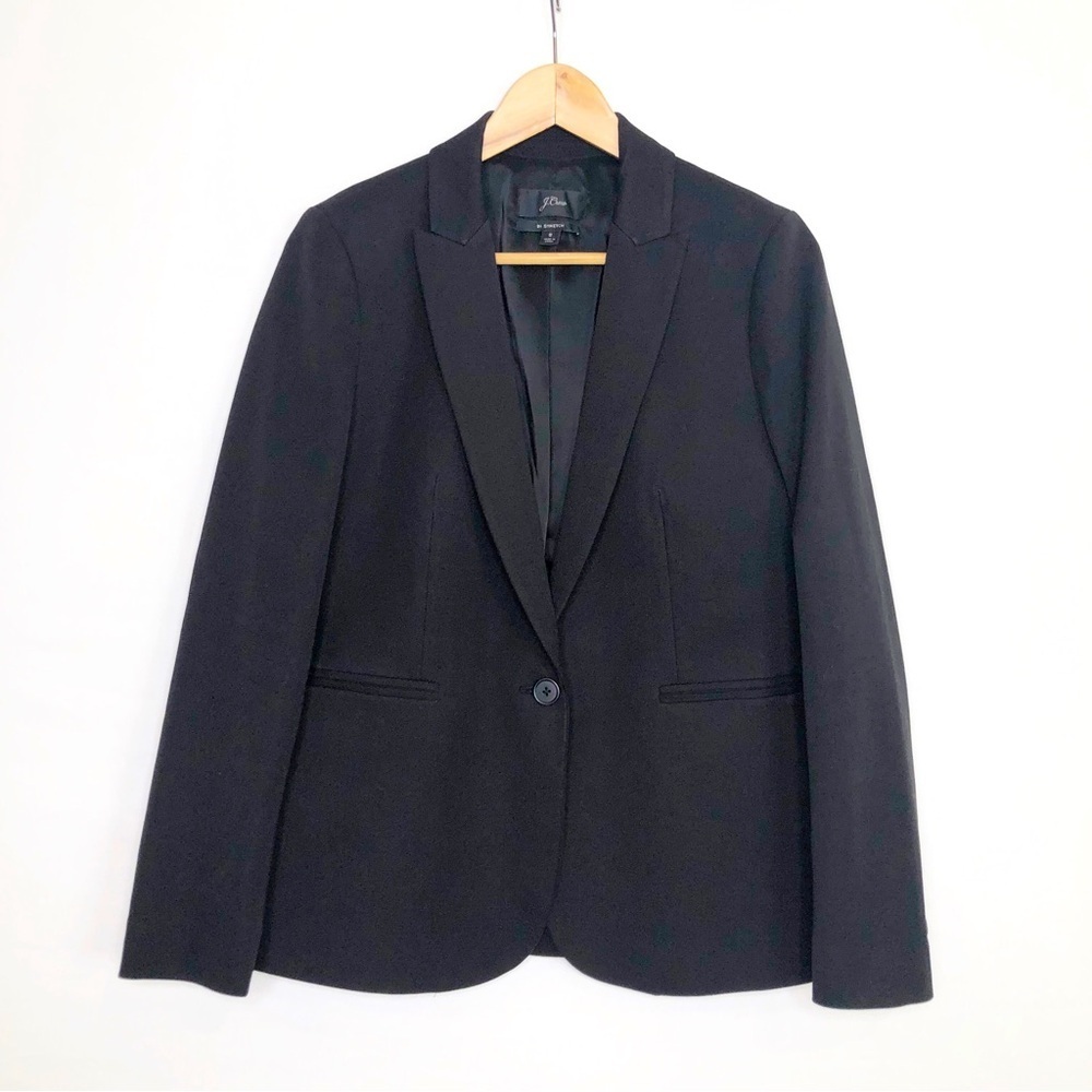 J.Crew BI Stretch black, one button closure blazer